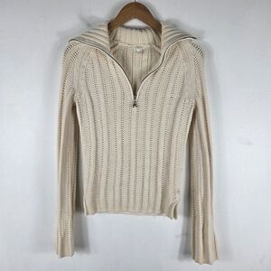 Vintage Y2K Aeropastale Slim Fit Cable Knit Quarter Zip Long Sleeve Sweater